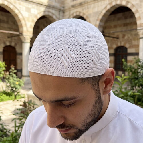  Zümrüt Buhara Lüks Takke El Örgüsü - Beyaz