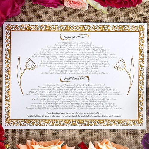  Dini Nikah Hatıra Belgesi ( 10 Adet ) 30*21 cm