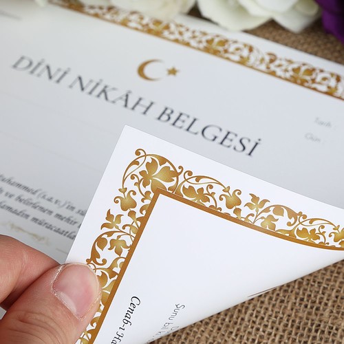  Dini Nikah Hatıra Belgesi ( 10 Adet ) 30*21 cm