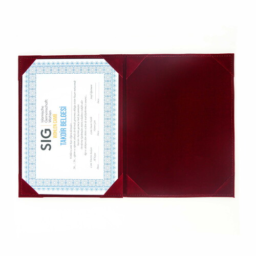 İcazetname Termo Floklu Cilt Bordo (24X31cm)