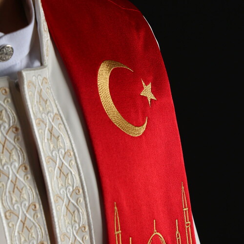  15 Temmuz Ayasofya Camii Hafızlık İcazet Atkısı - Kırmızı