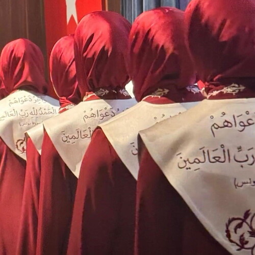  Hafızlık İcazet Merasim Bayan Nesibe Ferace Abaya Elbise Kol Nakışlı - Bordo