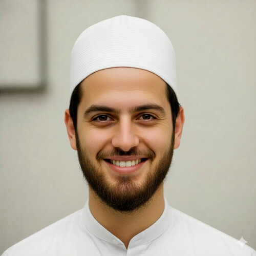 Suriye Şam Takkesi Kalın İnce Çizgili Beyaz Sarık Takkesi