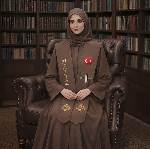 Hafızlık İcazet Merasim Halime Bayan Ferace Abaya Kahve Elbise