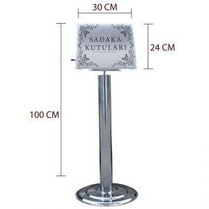 Ayaklı Sadaka & Yardım Kutusu (Şeffaf) 100*30*24 cm
